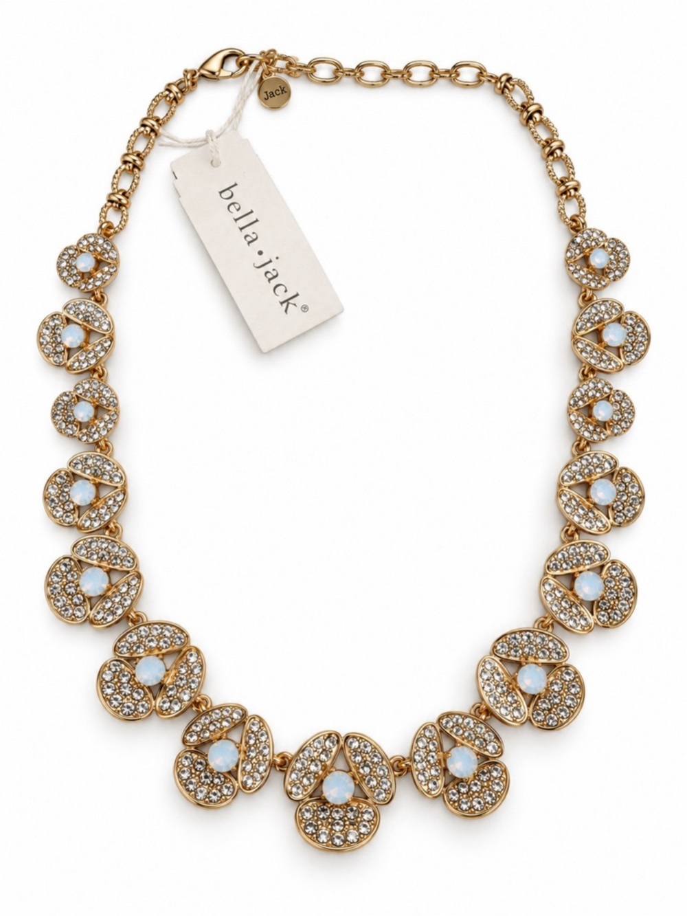 Bella Jack Statement Crystal Pendant Necklace NWT in Gold